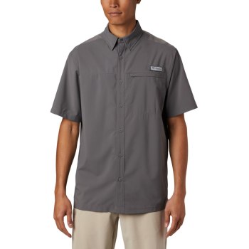 Columbia Overhemd Heren, PFG Grander Marlin Woven Short Sleeve Grijs, 04ZVSUPGA